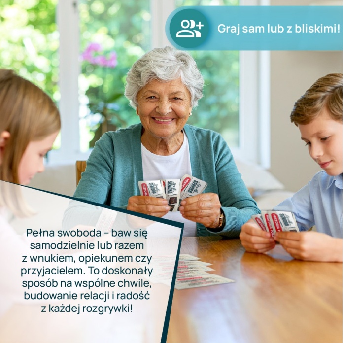 senior grający w karty historyczne trening mózgu